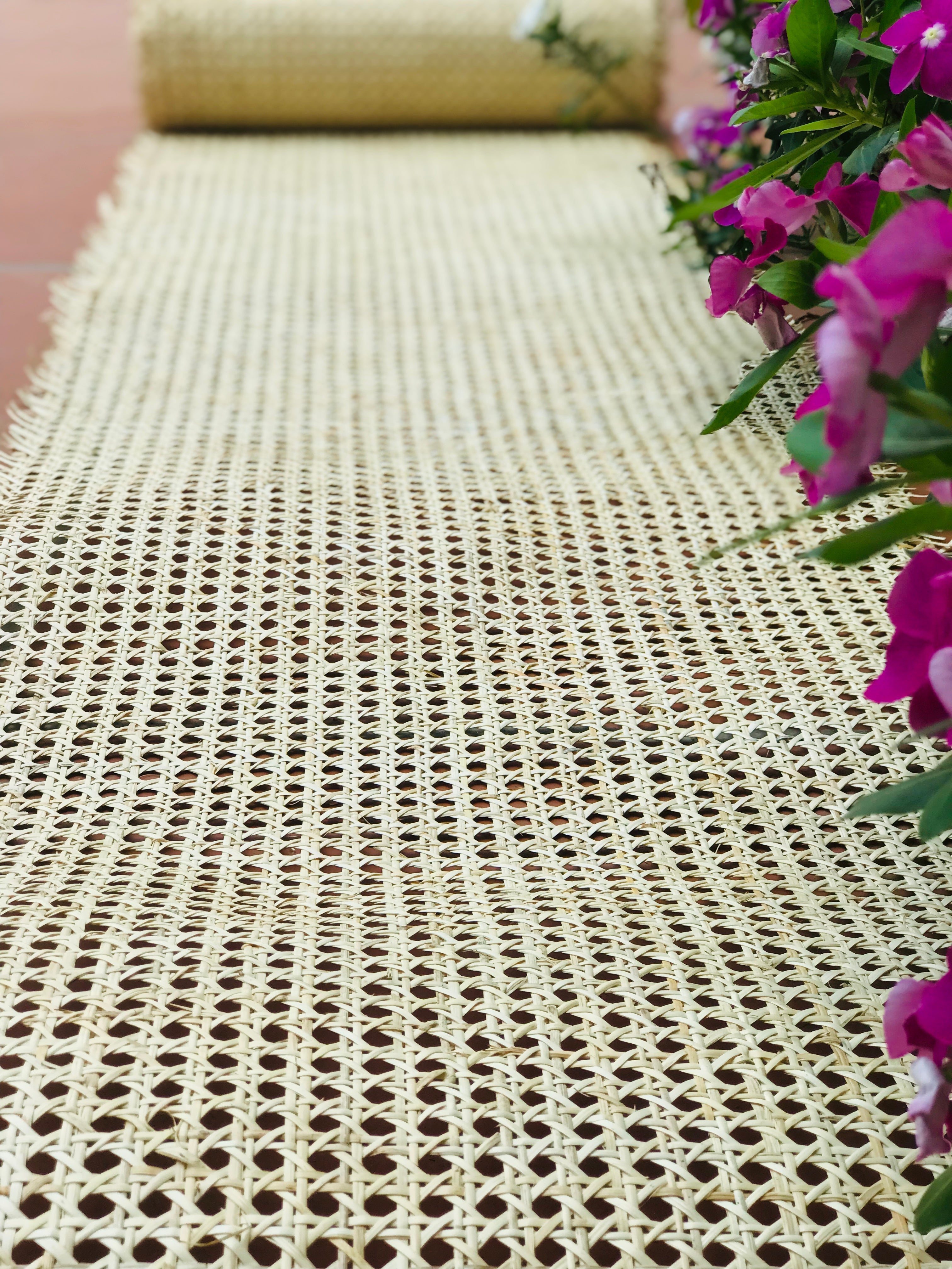 SPECIAL DISCOUNT - 100% Natural Hexagon Rattan Cane Webbing Roll, Rattan for Rattan Cabinet, Rattan Console, DIY Interiors