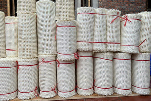 Width 18''/24''/36'' White Radio/Square Cane Webbing Woven Mesh Webbing Bleached Weave Rattan Webbing Woven For Crafts