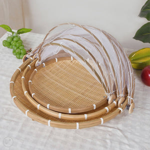 Hand Woven Fruit and Snack Wicker Basket/Natural Bamboo Food Cover/Woven Bamboo Basket with Cover/Bamboo Food Storage/ / Home Decoration