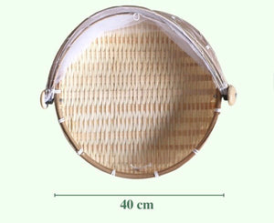 Hand Woven Fruit and Snack Wicker Basket/Natural Bamboo Food Cover/Woven Bamboo Basket with Cover/Bamboo Food Storage/ / Home Decoration