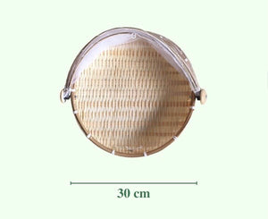 Hand Woven Fruit and Snack Wicker Basket/Natural Bamboo Food Cover/Woven Bamboo Basket with Cover/Bamboo Food Storage/ / Home Decoration