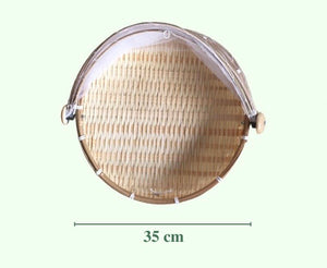 Hand Woven Fruit and Snack Wicker Basket/Natural Bamboo Food Cover/Woven Bamboo Basket with Cover/Bamboo Food Storage/ / Home Decoration