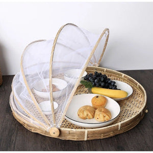 Hand Woven Fruit and Snack Wicker Basket/Natural Bamboo Food Cover/Woven Bamboo Basket with Cover/Bamboo Food Storage/ / Home Decoration