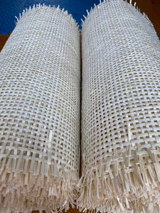 Width 18''/24''/36'' White Radio/Square Cane Webbing Woven Mesh Webbing Bleached Weave Rattan Webbing Woven For Crafts