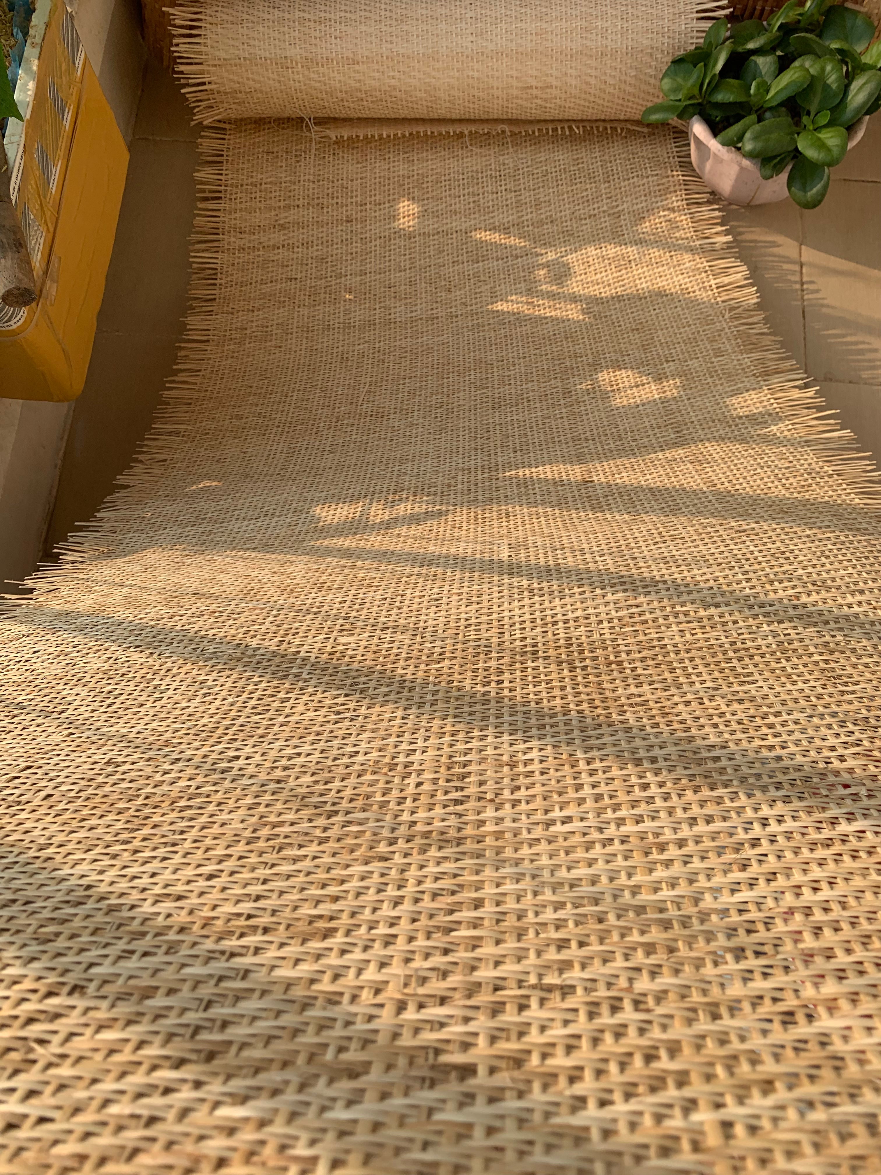 Width 18”/24” Light/Cream Closed Cane Webbing, Premium Woven Mesh For DIY Project, Cut to Feets