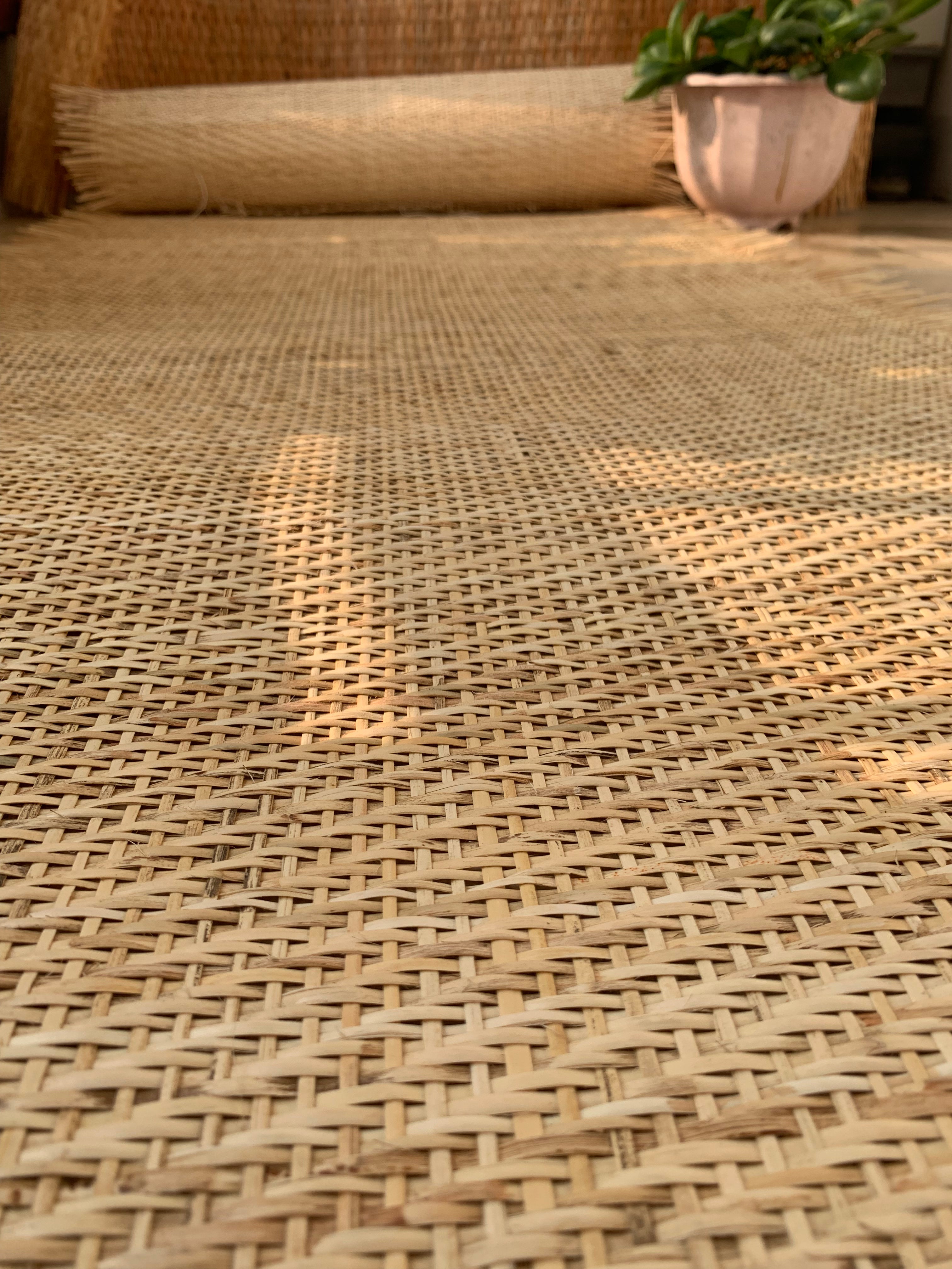Width 18”/24” Light/Cream Closed Cane Webbing, Premium Woven Mesh For DIY Project, Cut to Feets