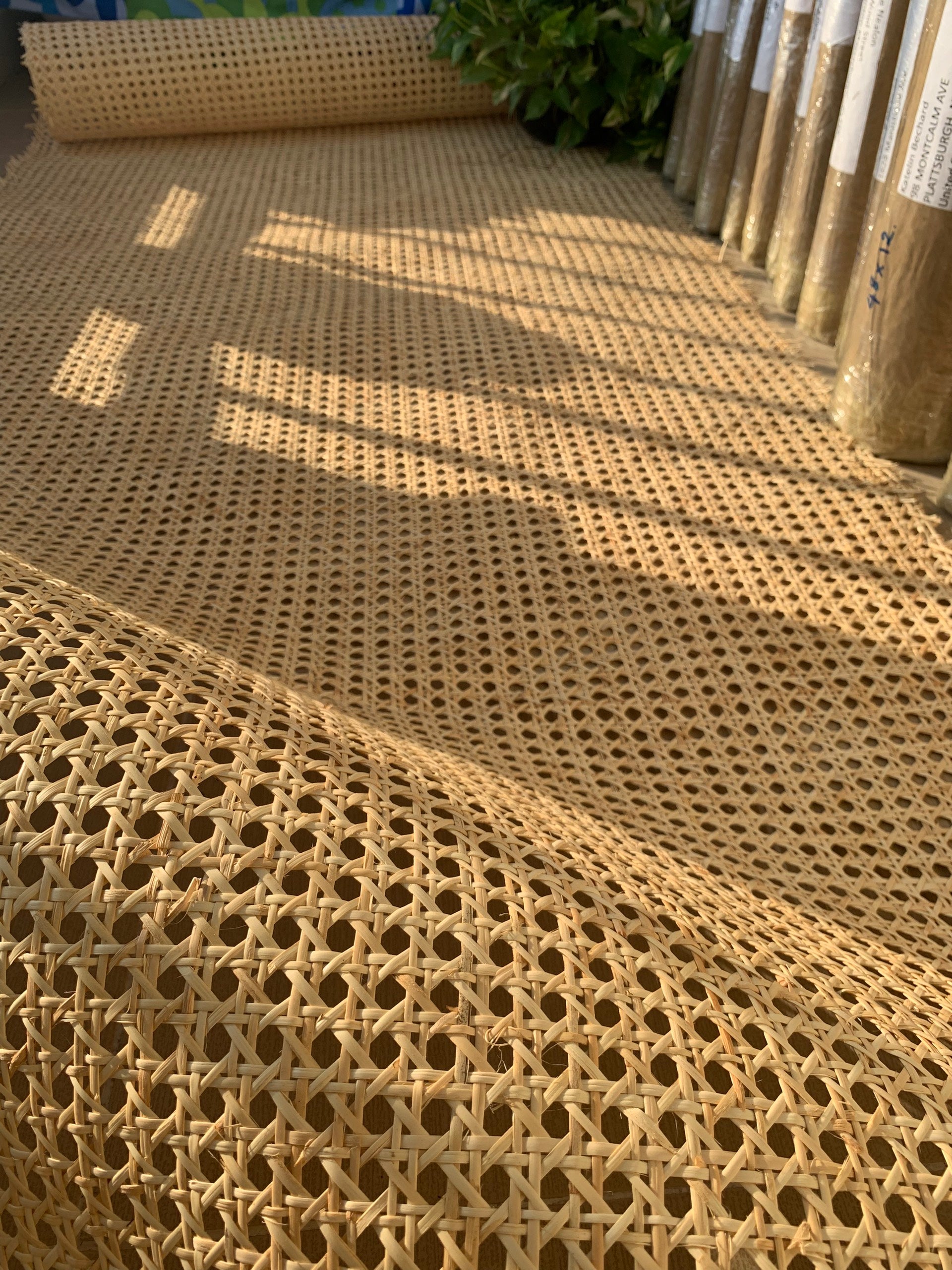Width 18/24/36"- SPECIAL DISCOUNT - 100% Natural Hexagon Rattan Cane Webbing Roll, Rattan for Rattan Cabinet, Rattan Console, DIY Interiors