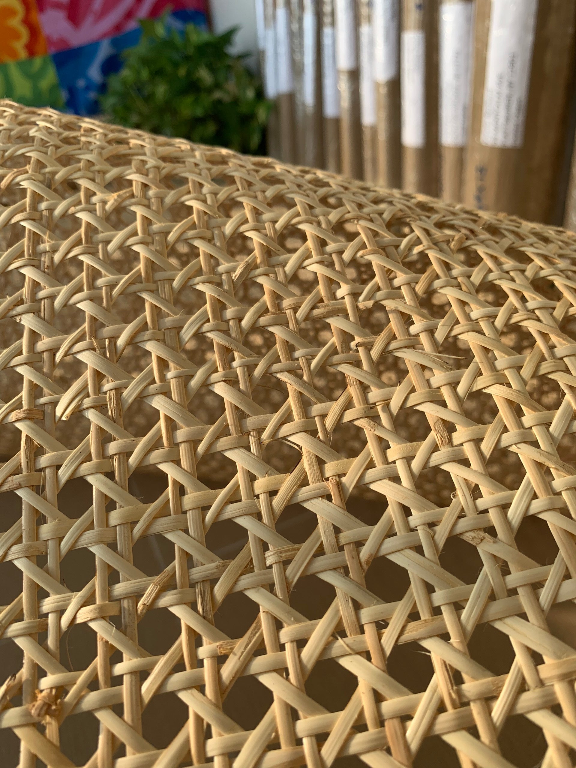24 Width Rattan Cane Webbing Roll 5 Feet Hexagon Weave Rattan Fabric Furniture Woven Rattan Sheets for Crafts Cane Weave Rattan Material Natural