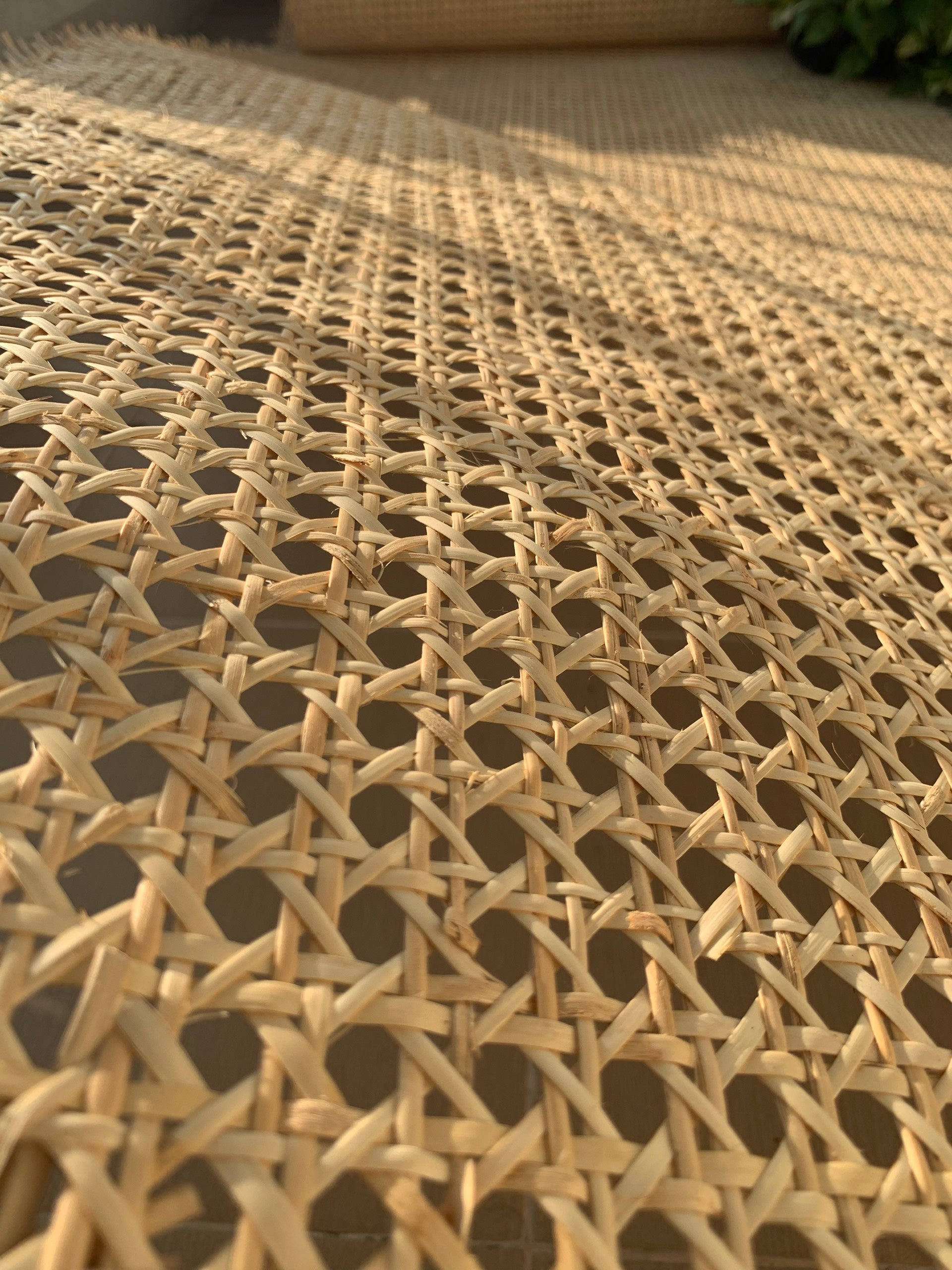 Width 18/24/36"- SPECIAL DISCOUNT - 100% Natural Hexagon Rattan Cane Webbing Roll, Rattan for Rattan Cabinet, Rattan Console, DIY Interiors